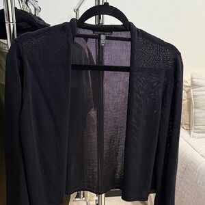 Eileen Fisher Black Sheer Knit Sweater